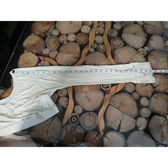 Peekaboo Chic Modest Layering Top Extender Lace Wrist Shimmy Shirt Cream L/XL - Picture 6 of 7